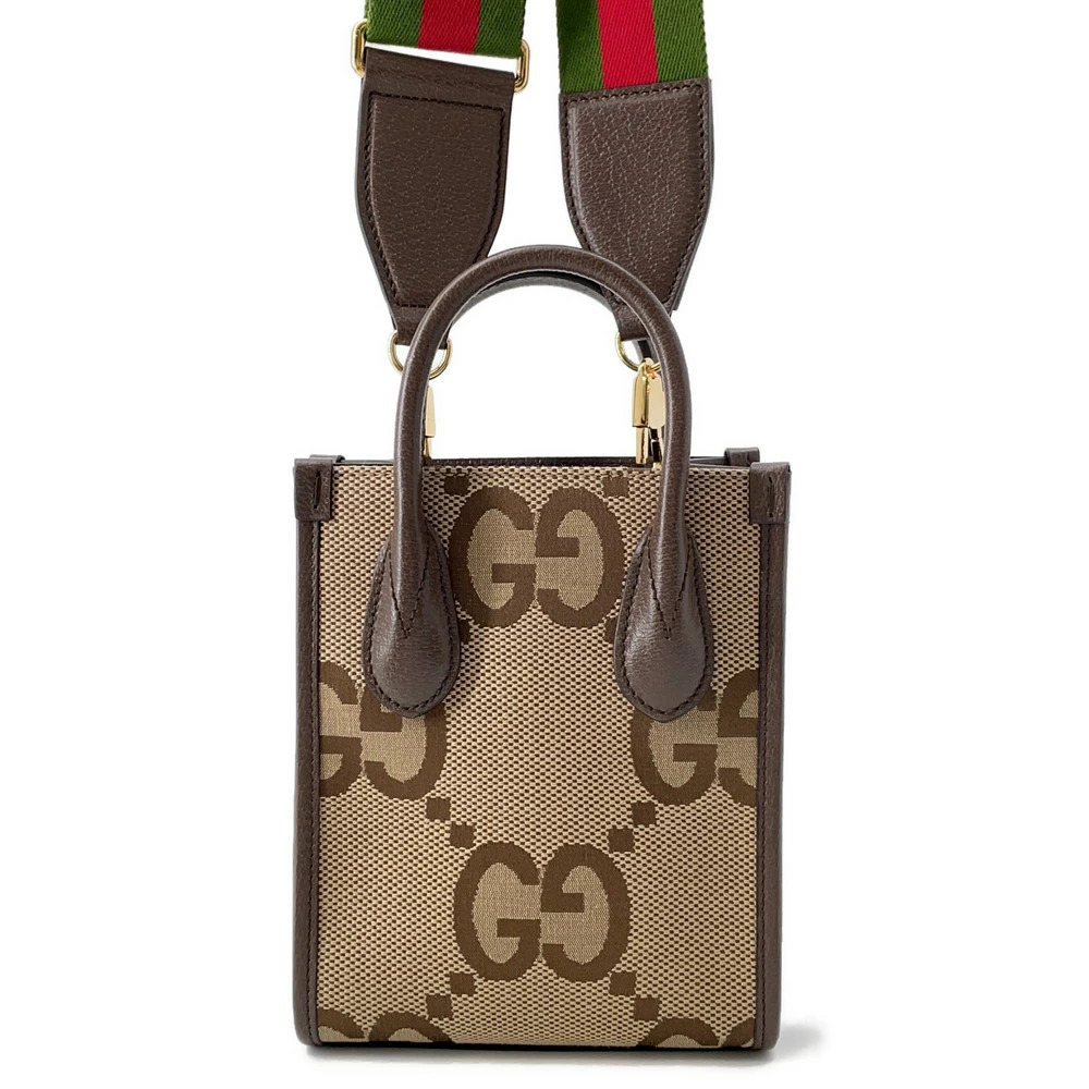 Gucci Jumbo GG Canvas Leather Handbag